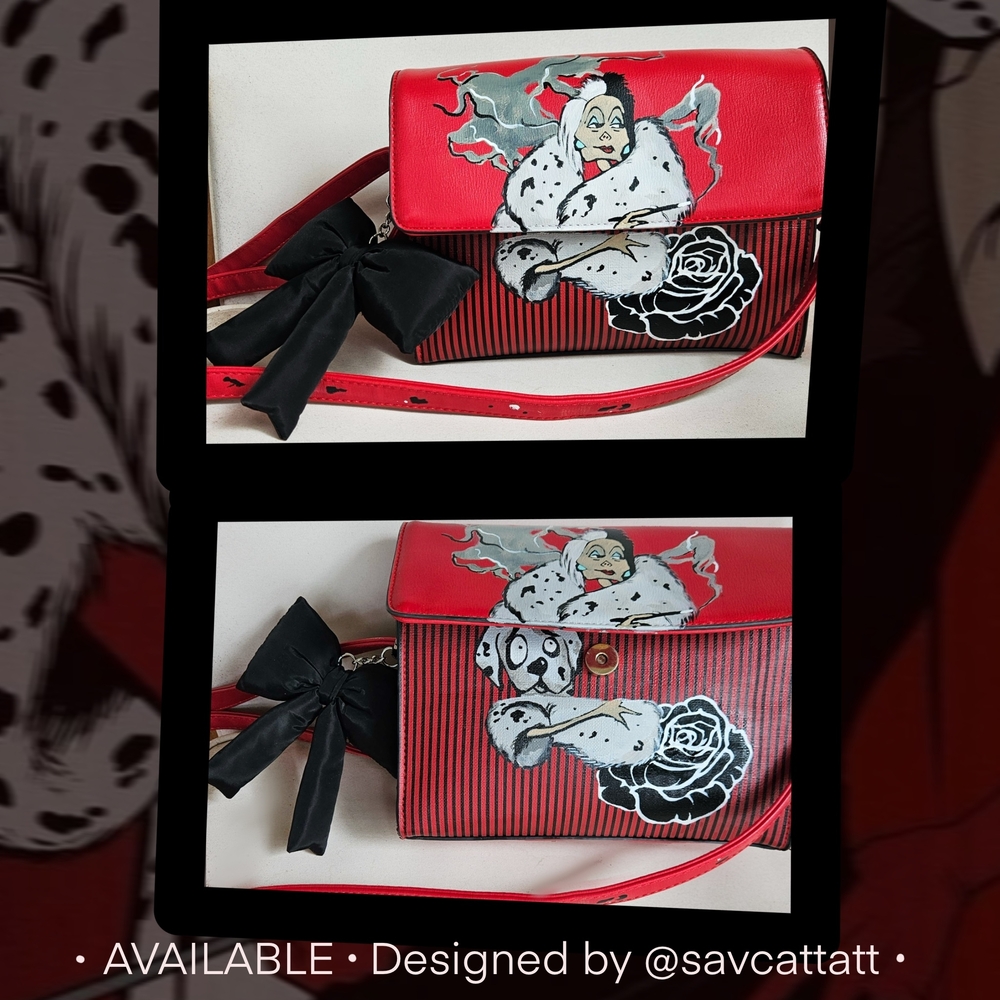 Black White Red Custom Purse With Bow
